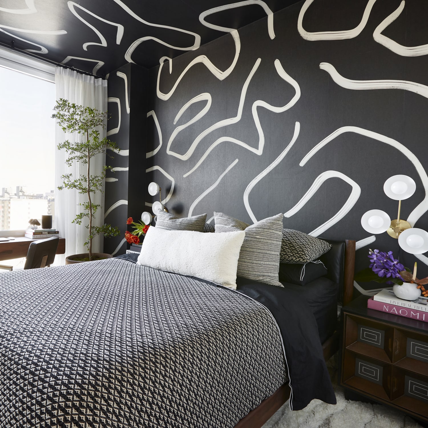 Black white deals and gray bedroom